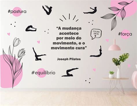 Adesivo De Parede Boho Ros Pilates Posturas Exerc Cio P Elo