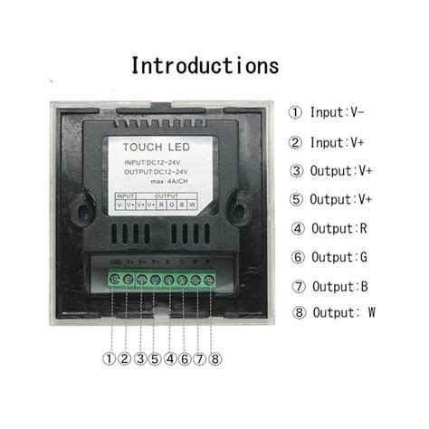 Dc V V Rgb Rgbw Wall Mounted Panel Controller Glass Panel