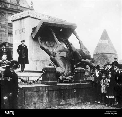 Toppled Statue of Frederick II After German Defeat, Metz, France, 1918 ...