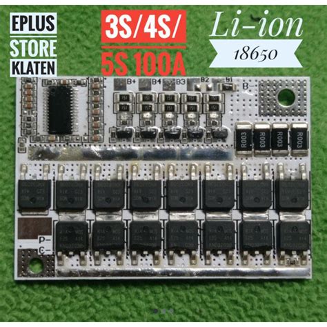 Jual Bms 3s 4s 5s 12v 100a Lithium Ion 3 7v 18650 Baterai Li Ion