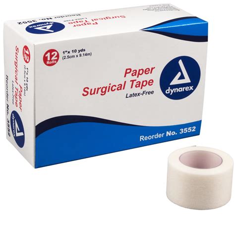 Dynarex Paper Surgical Tape 1 Inch Hypoallergenic 120 Yards 12 Ea