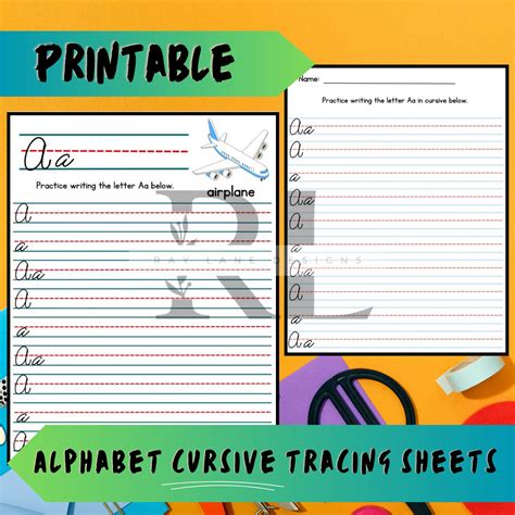 Printable Cursive Alphabet Tracing Pages for Kids: Preschool ...