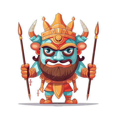 Premium Vector | Dussehra drawing cartoon vector