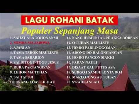 Lagu Rohani Batak Terpopuler Sepanjang Masa Youtube