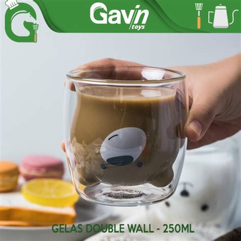 Jual Gelas Double Wall Glass 250 Ml Gelas Kaca Teh Kopi Anti Panas 250ml Shopee Indonesia