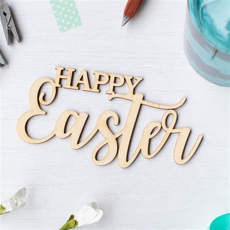 Easter Word Wood Cutout Etsy