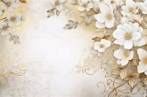 Premium Photo | A white and gold floral design