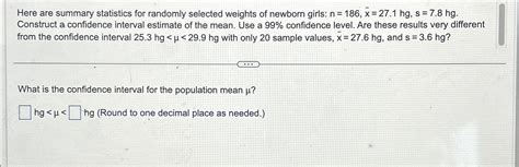 Solved Here Are Summary Statistics For Randomly Selected Chegg