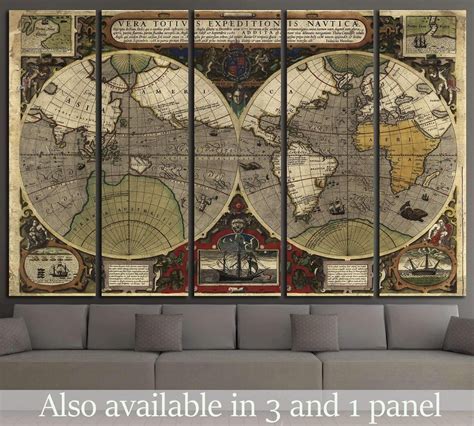 Old World Map №1494 Ready to Hang Canvas Print in 2021 | World map wall ...