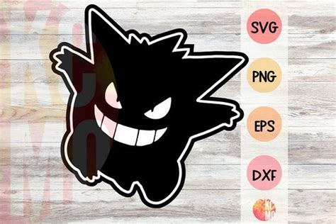 Gengar Silhouette Vector Svg Eps Png Dxf Fichier Etsy France