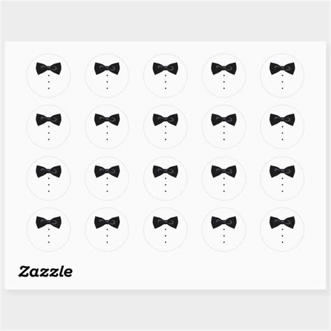 Black Bowtie Classic Round Sticker | Zazzle | Round stickers, Stickers, Royal icing transfers