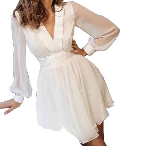 Wholesale Hot Style V Neck Long Sleeve Wrap Style Mini Soild Dress Women Elegant Casual Dress