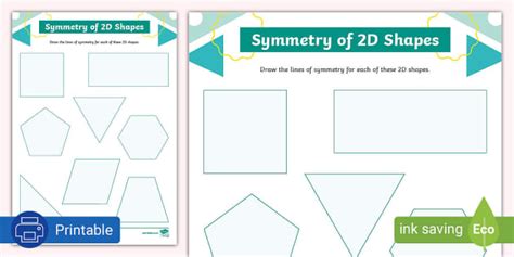 D Symmetrical Shapes Worksheet Teacher Made Twinkl