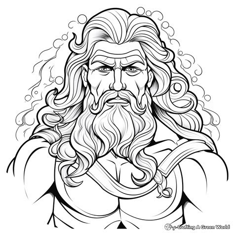 Second Grade Coloring Worksheets Poseidon Coloring Page Greek Gods And