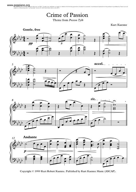 Kurt Kuenne Crime Of Passion Sheet Music Pdf Free Score Download ★