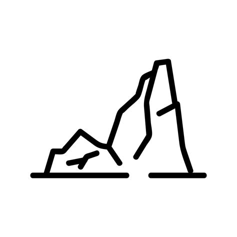 mountain range icon vector. Isolated contour symbol illustration