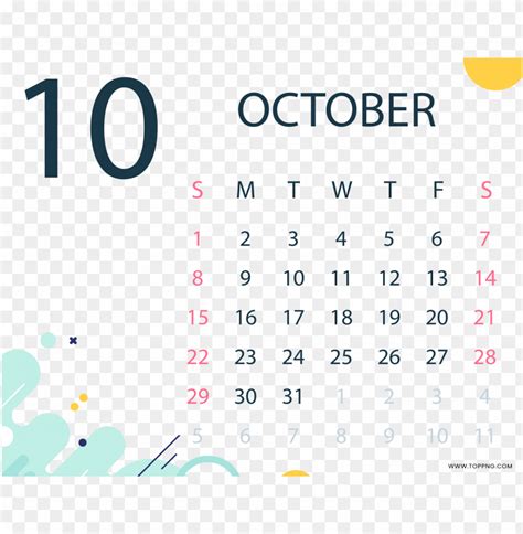 Free Download October 2023 Calendar Png Image Id 482260 Toppng