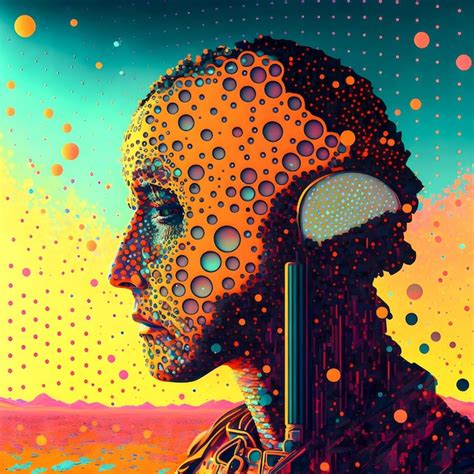 Increíble ilustración de retrato de pop art abstracto y cyberpunk girl