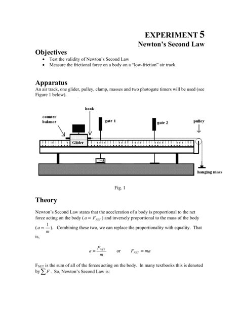 Lab 5 Newton S Second Law