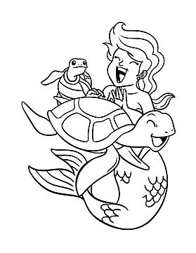 Mermaid And Shipwreck Isolated Coloring Page Colouring Page Isolated