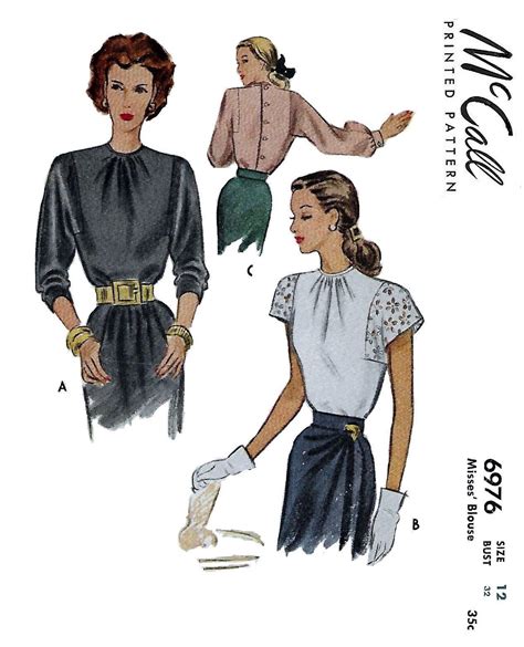 Mccall Women S S Blouse Sewing Pattern Bust Blouse