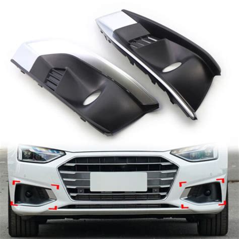 Front Left Right Bumper Fog Light Grille Cover Trim For Audi A L