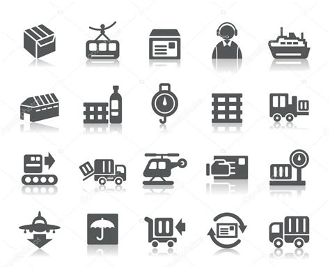 Iconos De Logística Y Transporte Vector Gráfico Vectorial