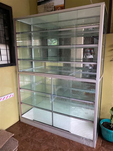 Lemari Etalase Kaca Aluminium 25 X 15 X 05 M Perabotan Rumah Di