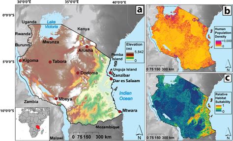 Tanzania Population Density Map | Islands With Names