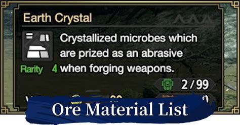 Monster Hunter Rise Ore Material List Locations How To Get Gamewith