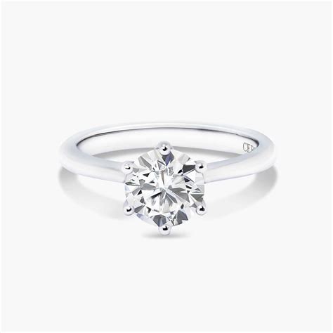 18ct White Gold Round Brilliant Cut Diamond Solitaire Ring Cerrone