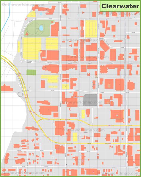 Detailed map of Downtown Clearwater - Ontheworldmap.com