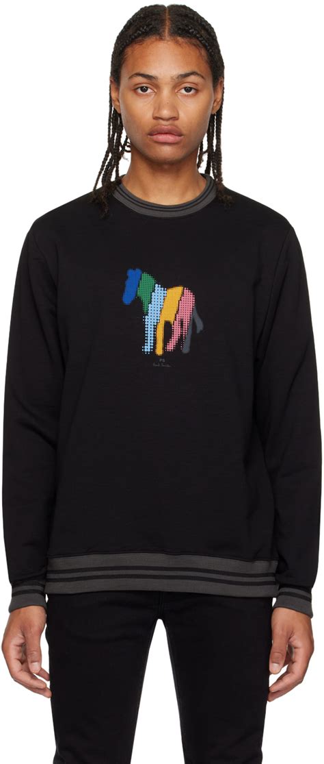 PS By Paul Smith Black Pixel Broad Stripe Zebra Sweatshirt SSENSE Canada