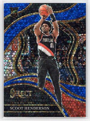 2023 24 Panini Select Scoot Henderson 269 Courtside Blue Disco Prizm