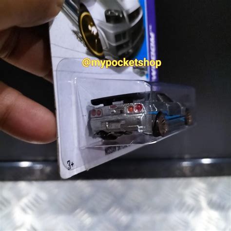 Hot Wheels NISSAN SKYLINE GT R R34 BNR34 Unpainted ZAMAC 2013 Hotwheels Showroom Asphalt