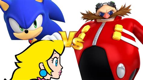 Ssbu Sonic Me And Peach Vs Mii Dr Eggman Youtube