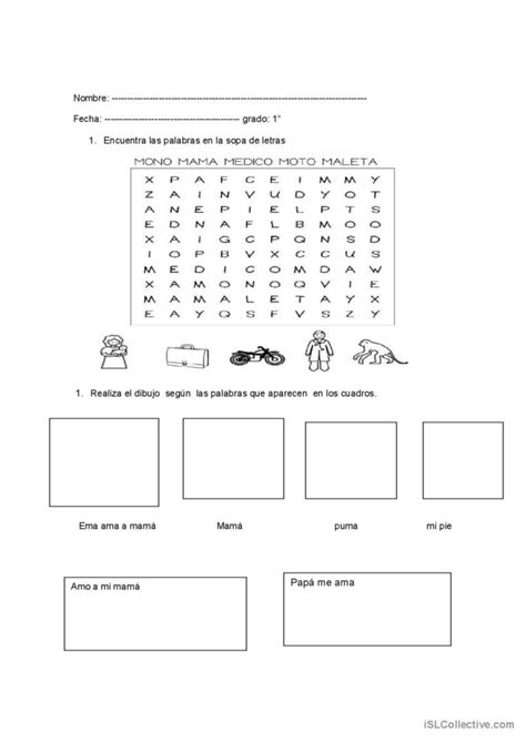 Evaluacion Consonantes M Y P Français Fle Fiches Pedagogiques Pdf And Doc