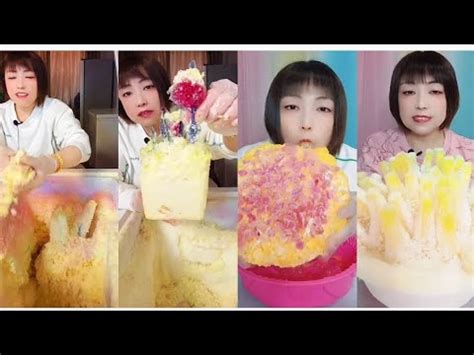 Freezer Frost Mukbang Eating Asmr Yellow Soft Dry Scraping Frost