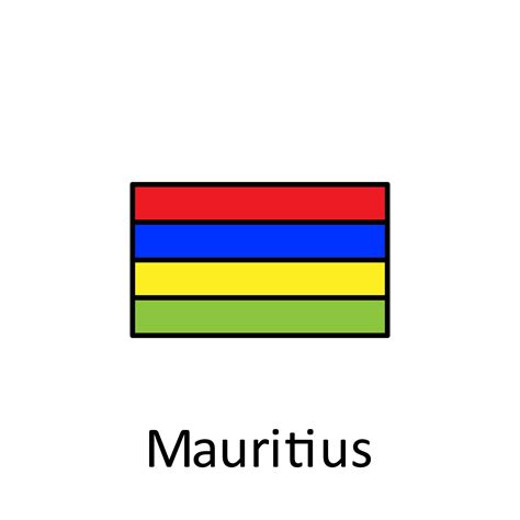National flag of Mauritius in simple colors with name vector icon