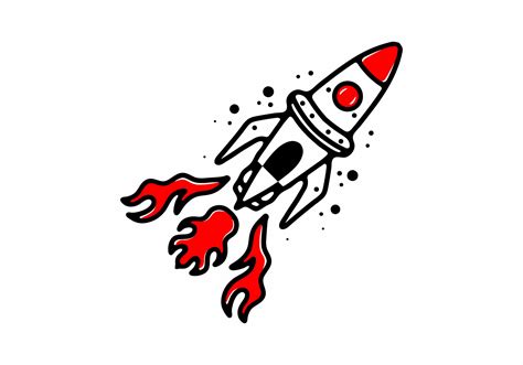 Cartoon Rocket Ship Tattoo