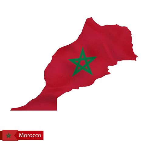 Morocco map with waving flag of Morocco. 34030527 Vector Art at Vecteezy