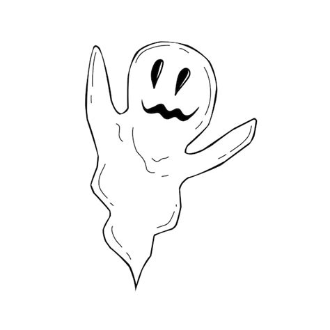 Fantasma De Desenho Animado Bonito No Estilo Doodle Feriado Tradicional