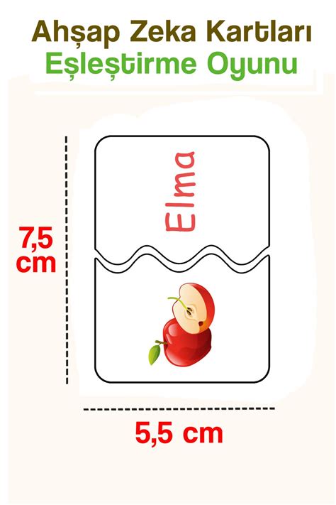 kutuTR Notpa Zeka Kartı Meyveler Öğreniyorum Seti 16 parça 8 adet