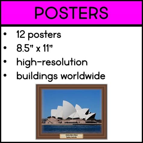 architecture posters fact cards famous buildings  art stem steam
