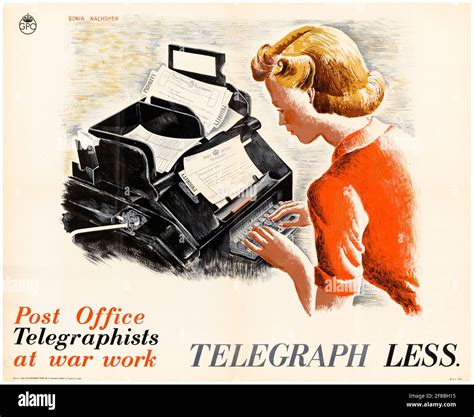 Post Office Telegraphists At War Work Telegraph Less British Ww2 War