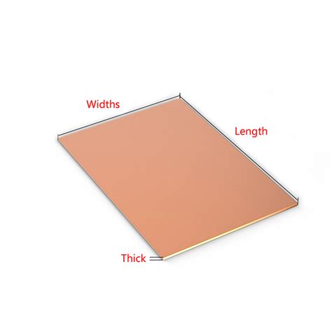 Copper Sheet T Pure Cu Metal Sheet Flat Stock Plate Thick Mm