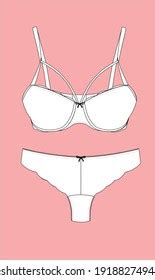 Lingerie Set Drawing Lingerie Cad Bikinis Stock Vector Royalty Free 1918827494 Shutterstock