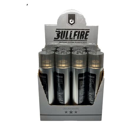 Kit 12 Gás Butano Bullfire Volcano Para Recarregar Isqueiro 300ml