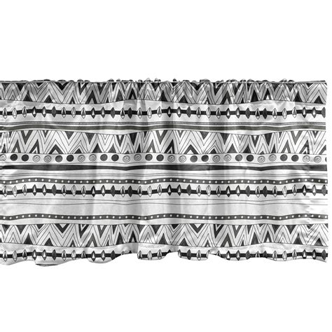 Ambesonne Tribal Window Valance Prehistoric Aztec 54 X 18 Charcoal