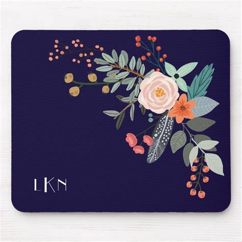 Monogram Botanical Mouse Pad Zazzle